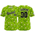 Camiseta de béisbol verde con dise?o personalizado estampado a todo color