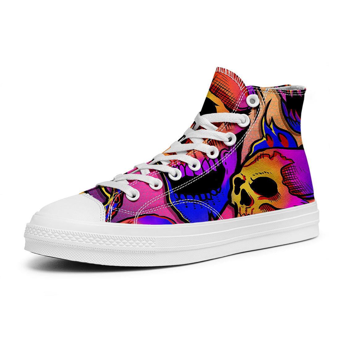 Resalta tu estilo con las zapatillas de lona de caña media Skeleton para hombre y mujer