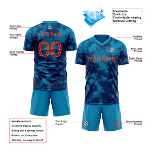 custom soccer uniform jersey kids adults personalized set jersey shirt blue