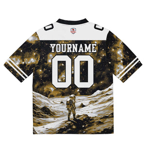 Camiseta de fútbol personalizada con nombre y número del equipo bordados-color negro y amarillo