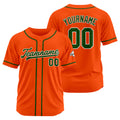 Camiseta de béisbol personalizada con diseño bordado & estilo hip hop & color naranja y verde oscuro