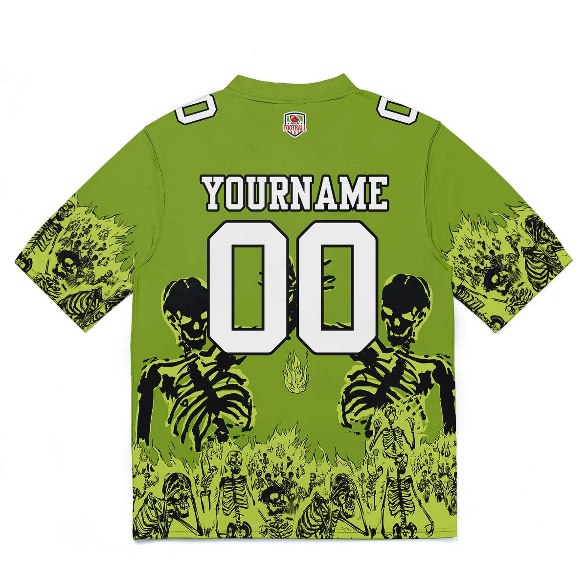 Camiseta de fútbol personalizada con nombre y número del equipo impresos y bordados-color verde