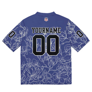 Camiseta de fútbol personalizada con nombre y número del equipo bordados-color gris y morado