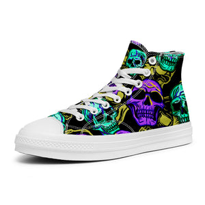 Resalta tu estilo con las zapatillas de lona de caña media Skeleton para hombre y mujer