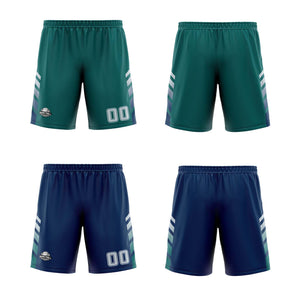 Traje de baloncesto reversible personalizado en verde medianoche-azul marino y gris para adultos y niños