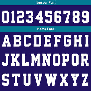 Uniforme de baloncesto personalizado en color morado y verde azulado con tu logotipo-nombre y número impresos