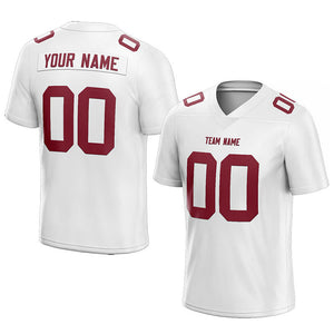 customized  authentic football jersey white-red mesh