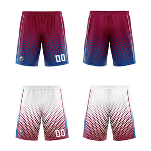 Traje de baloncesto reversible personalizado rojo-blanco y azul para adultos y niños