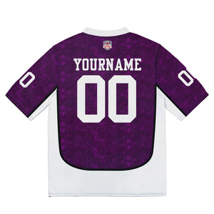Camiseta de fútbol personalizada con nombre y número del equipo bordados-color morado