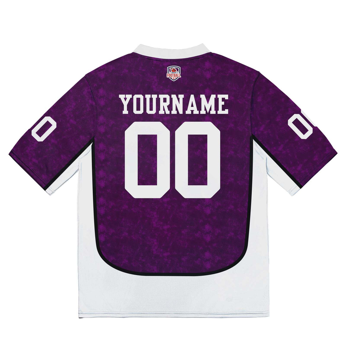 Camiseta de fútbol personalizada con nombre y número del equipo bordados-color morado