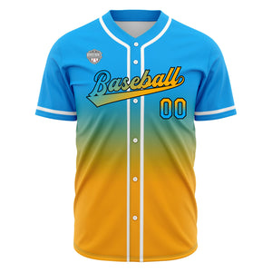 Camisetas de béisbol personalizadas con degradado nombre número y logotipo