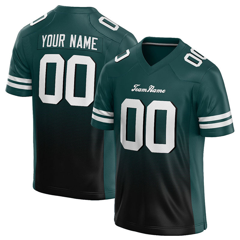 custom authentic gradient fashion football jersey red-black-white mesh