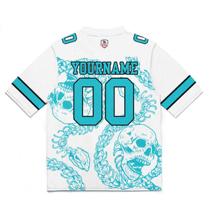 Camiseta de fútbol personalizada con nombre y número del equipo bordados y estampados-color verde azulado