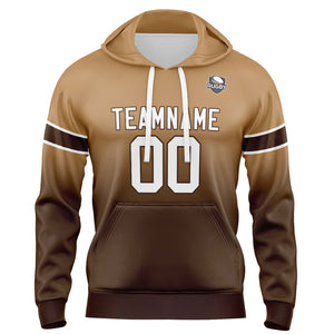 Sudadera con capucha degradada personalizada para hombre-mujer-niña o niño Estampa tu logotipo-nombre o número en color marrón