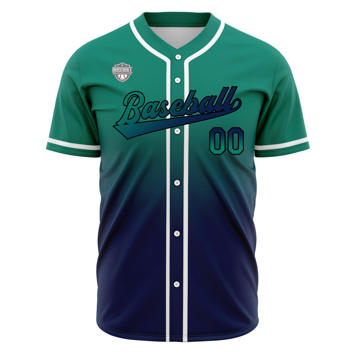 Camisetas de béisbol personalizadas con degradado nombre número y logotipo