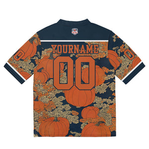 Camiseta de fútbol personalizada con nombre y número del equipo impresos y bordados-color azul marino