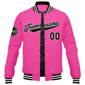 Chaqueta universitaria personalizada estilo Letterman para hombres-mujeres y jóvenes-color rosa