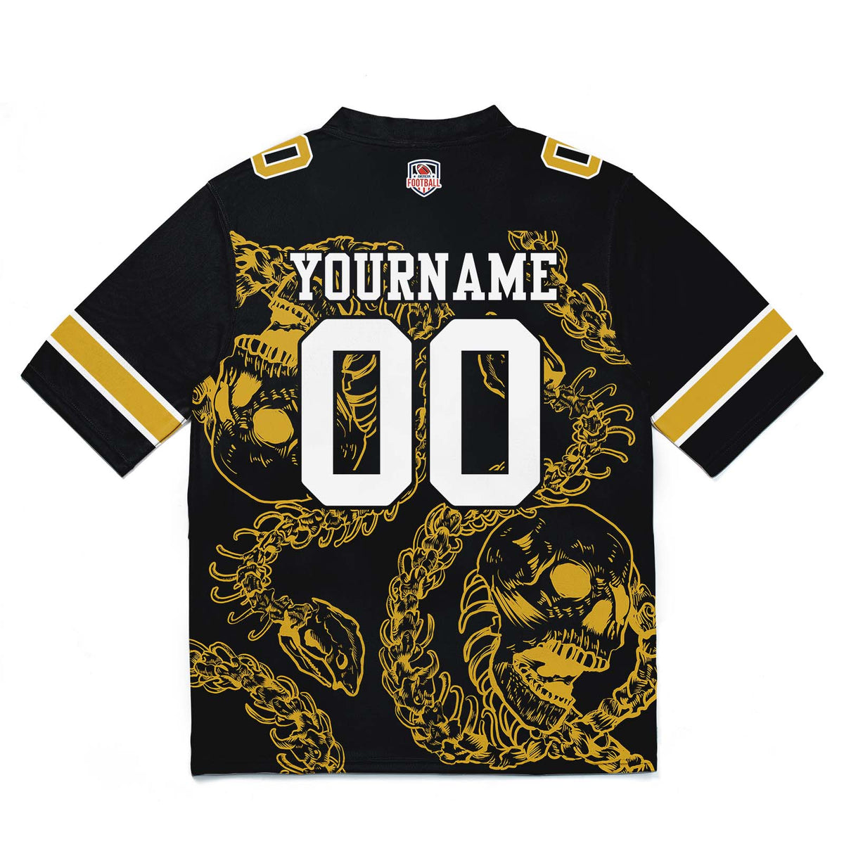 Camiseta de fútbol personalizada con nombre y número del equipo bordados y estampados-color oro hueso