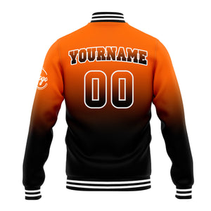 Chaqueta universitaria personalizada estilo Letterman para hombres-mujeres y jóvenes-color naranja y negro