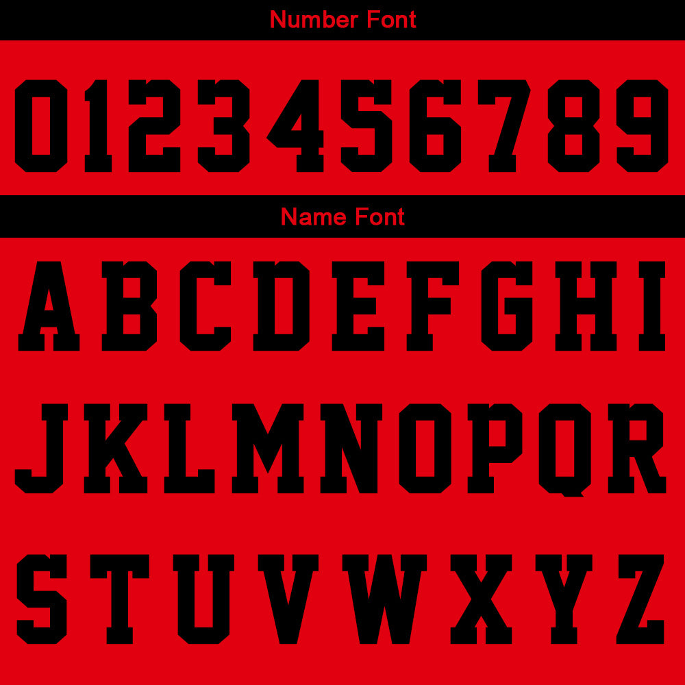 Uniforme de baloncesto personalizado rojo y negro con tu logotipo-nombre y número impresos