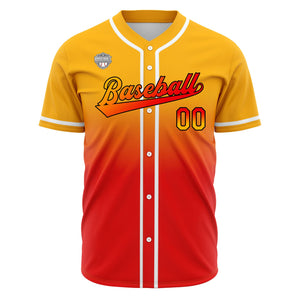 Camisetas de béisbol personalizadas con degradado nombre número y logotipo