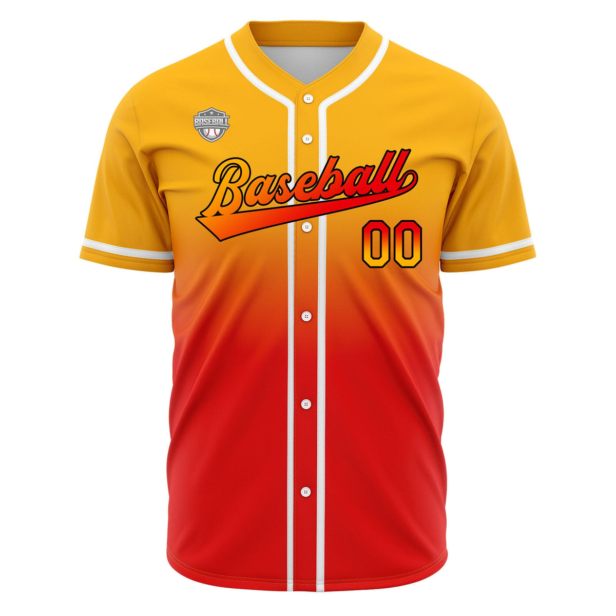 Camisetas de béisbol personalizadas con degradado nombre número y logotipo