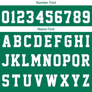 Uniforme de baloncesto personalizado verde y blanco con tu logotipo-nombre y número impresos