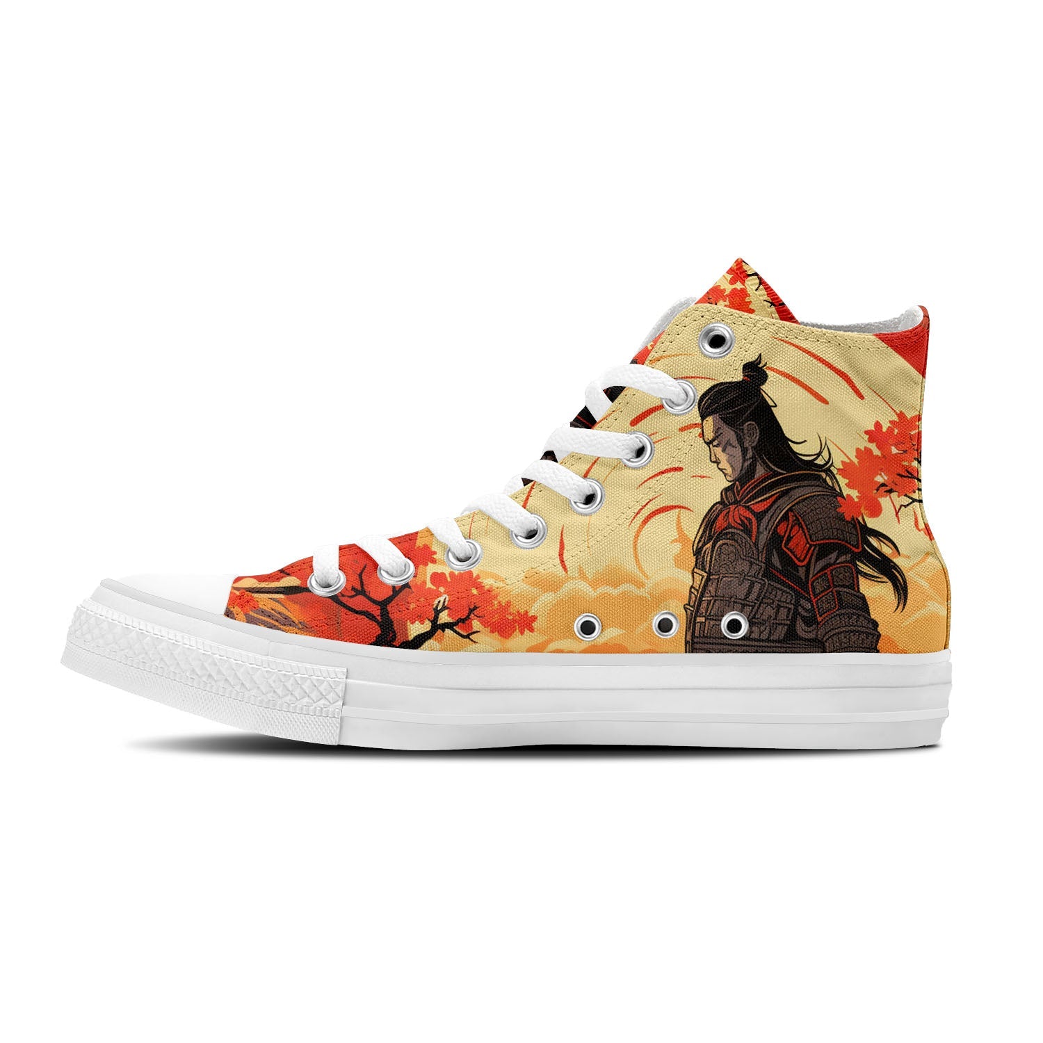Estilo samurái: Zapatillas unisex de lona de media caña -Canaliza el espíritu de los guerreros de Japón con cada paso