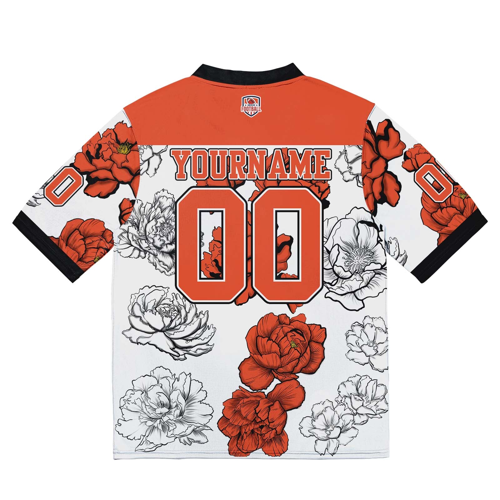 Camiseta de fútbol personalizada con nombre y número del equipo impresos y bordados-color naranja