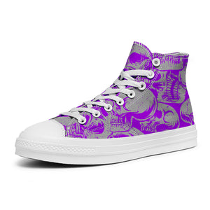 Resalta tu estilo con las zapatillas de lona de caña media Skeleton para hombre y mujer
