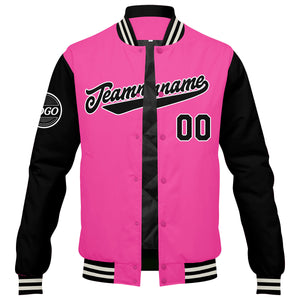 Chaqueta universitaria personalizada estilo Letterman para hombres-mujeres y jóvenes-color rosa