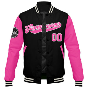 Chaqueta universitaria personalizada estilo Letterman para hombres-mujeres y jóvenes-color rosa