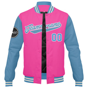 Chaqueta universitaria personalizada estilo Letterman para hombres-mujeres y jóvenes-color rosa
