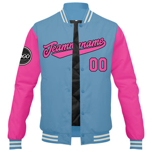 Chaqueta universitaria personalizada estilo Letterman para hombres-mujeres y jóvenes-color rosa