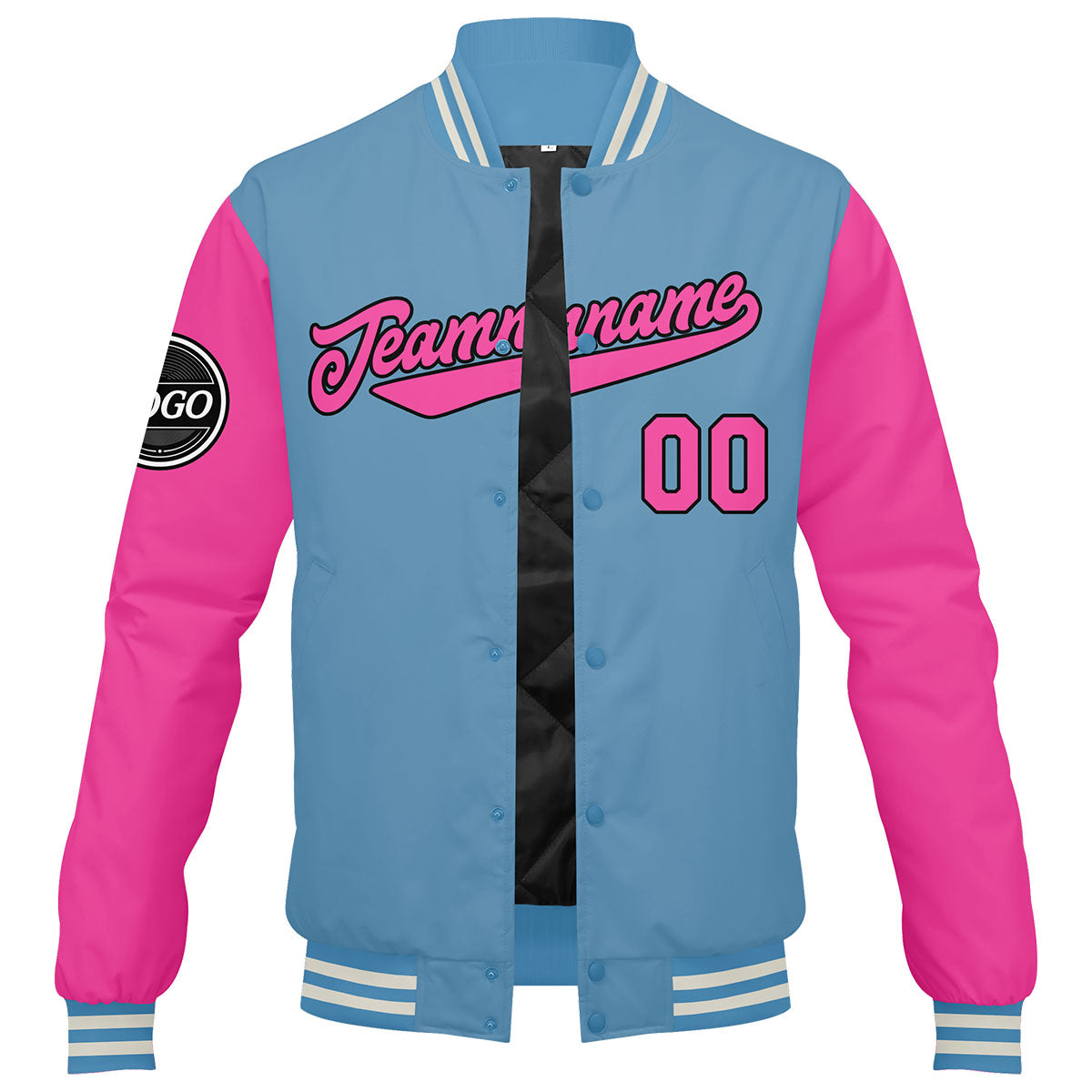 Chaqueta universitaria personalizada estilo Letterman para hombres-mujeres y jóvenes-color rosa