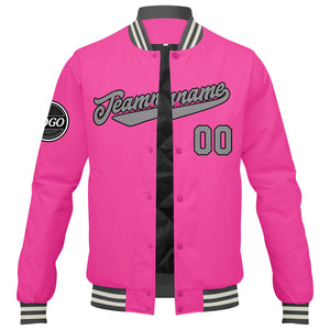 Chaqueta universitaria personalizada estilo Letterman para hombres-mujeres y jóvenes-color rosa