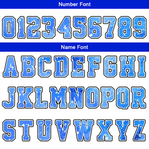 Uniforme de baloncesto personalizado blanco y azul con cielo estrellado impreso con tu logotipo-nombre y número