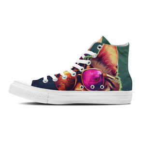 Moda felina original: Zapatillas de lona de media caña increíblemente modernas para hombre y mujer