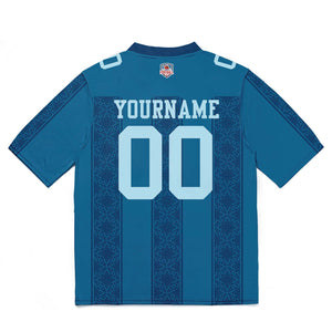 Camiseta de fútbol personalizada con nombre y número del equipo impresos y bordados-color azul marino