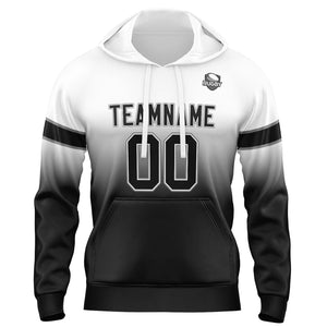 Sudadera con capucha personalizada con degradado para hombre-mujer-niña o niño Estampa tu logotipo-nombre o número en blanco y negro