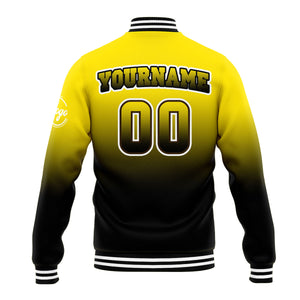 Chaqueta universitaria personalizada estilo Letterman para hombres-mujeres y jóvenes-color amarillo y negro