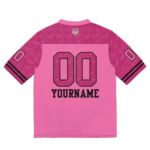 Camiseta de fútbol personalizada con nombre y número del equipo impresos y bordados-color rosa