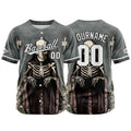 Camiseta de béisbol personalizada para hombres mujeres ni?os y jóvenes con costuras y estampado color gris
