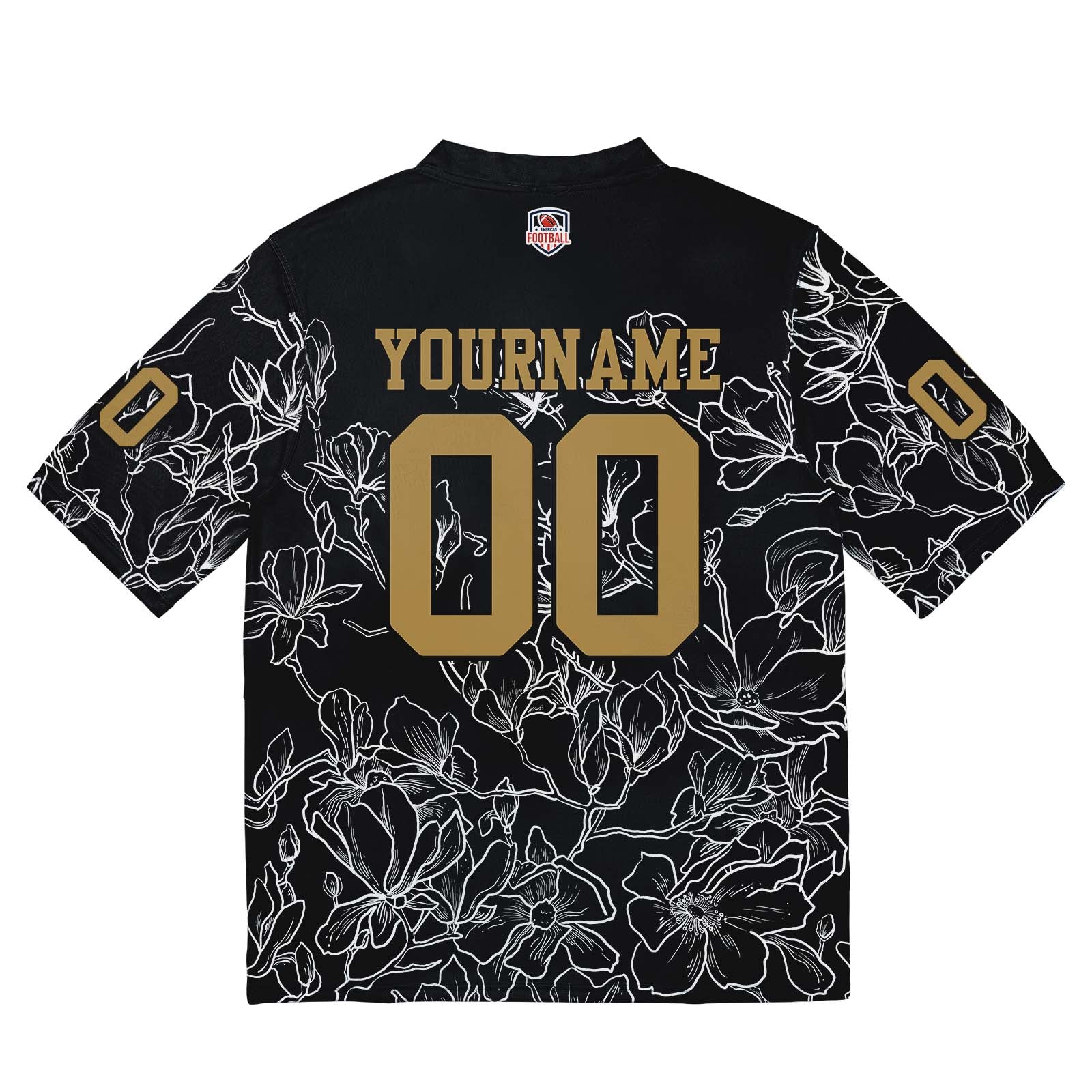Camiseta de fútbol personalizada con nombre y número del equipo impresos y bordados-color negro