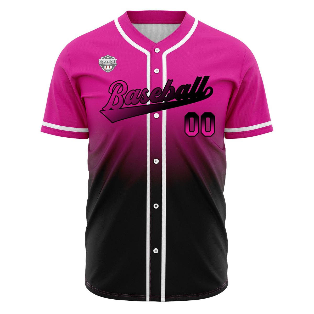 Camisetas de béisbol personalizadas con degradado nombre número y logotipo