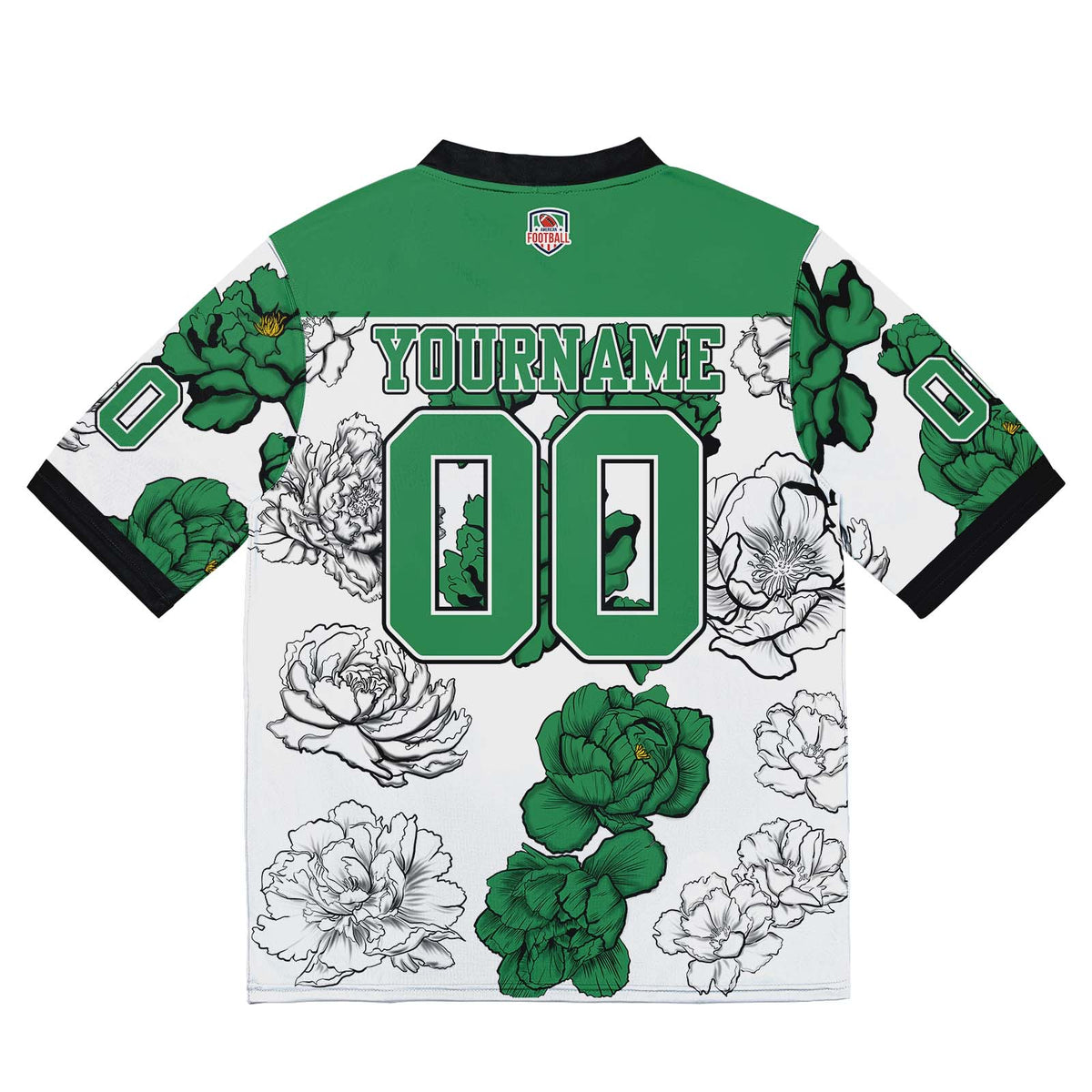 Camiseta de fútbol personalizada con nombre y número del equipo impresos y bordados-color verde