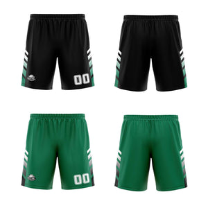 Traje de baloncesto reversible negro-verde y blanco personalizado para adultos y niños