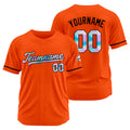 Camiseta de béisbol naranja personalizada con diseño bordado Camisetas de béisbol de hip hop personalizadas