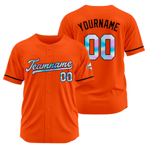 Camiseta de béisbol naranja personalizada con diseño bordado Camisetas de béisbol de hip hop personalizadas