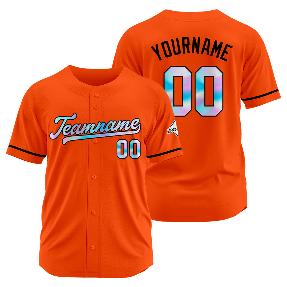 Camiseta de béisbol naranja personalizada con diseño bordado Camisetas de béisbol de hip hop personalizadas